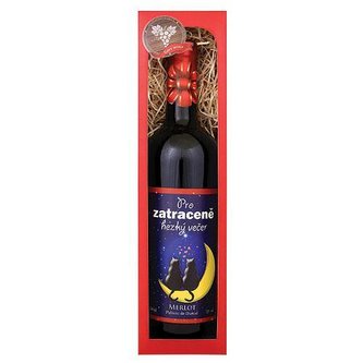 Bohemia Gifts Dárkové červené víno 0,75 l Merlot - Pro zatraceně hezký večer