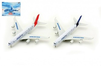 Letadlo na zpětné natažení 14cm asst 2 barvy