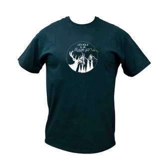 Bohemia Gifts Bavlněné tričko pro myslivce - Les volá - XXL - klasický střih, černá