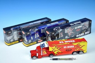 Auto kamion plast 31cm na volný chod asst 4 barvy v krabici