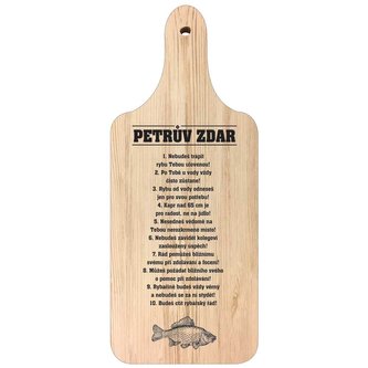 Bohemia Gifts Dekorační kuchyňské prkénko pro rybáře - rybářské desatero