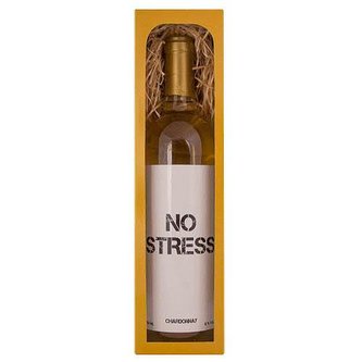 Bohemia Gifts Dárkové bílé víno 0,75 l Chardonnay – No Stress