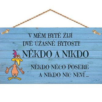 Bohemia Gifts Dekorační obrázek na zavěšení -  někdo a nikdo