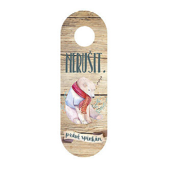 Bohemia Gifts Závěs na kliku pro děti - medvěd se šálou