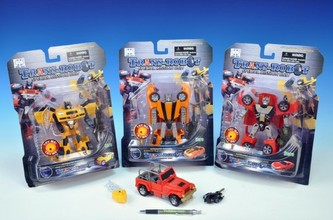 Transformer robot plast 15cm asst 3 druhy na kartě