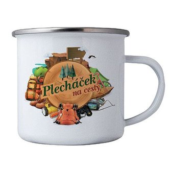 Bohemia Gifts Plechový smaltový hrnek 350 ml na cesty