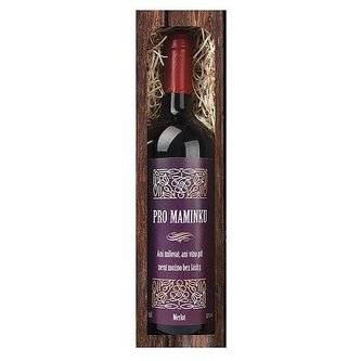 Bohemia Gifts Dárkové červené víno 0,75 l mamince - Merlot