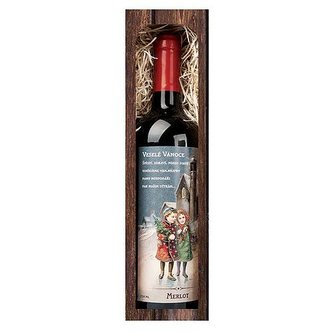 Bohemia Gifts Vánoční víno 0,75 l - Veselé vánoce - Merlot