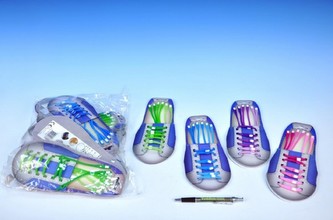 Sada gumových pásků do bot asst 4 barvy 12ks na kartě