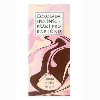 Bohemia Gifts Mléčná čokoláda splněných přání 100 g pro babičku