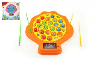 Hra Ryby/Rybář plast 30x30cm 21 ryb a 4 pruty na baterie se světlem