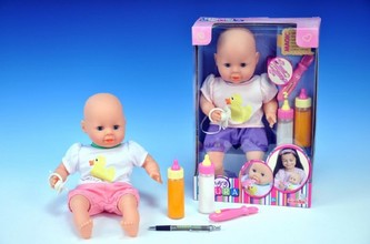 Panenka Miminko Laura pijící, plast 38cm s doplňky, 2 druhy, od 24 měsíců