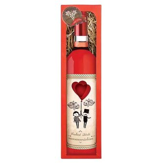 Bohemia Gifts Dárkové svatební víno 0,75 l - růžové