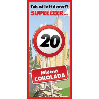 Bohemia Gifts Mléčná čokoláda 100 g k 20. narozeninám - Vše nej