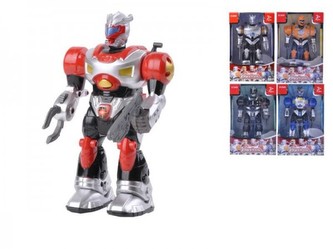 Robot 19cm plast chodící na baterie se zvukem asst 5 druhů v krabičce