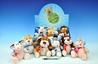 Zvířátko plyš 18cm se šálou asst 6 druhů