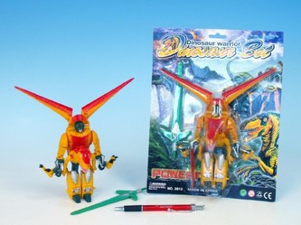 Transformer T-Rex plast 15cm asst 2 barvy na kartě