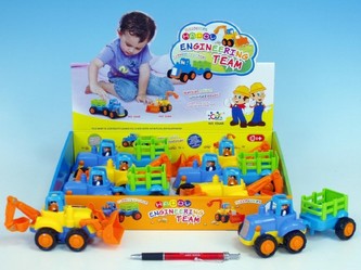 Traktor/buldozer plast 16cm asst 2 druhy od 12 měsíců