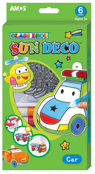 Barvy na sklo sada Auta - 6 barev 10,5 ml + 6 sklíček