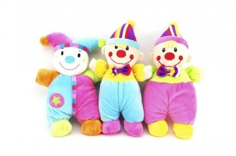 Klaun plyš 22cm; 6 druhů od 0 měsíců - 1 kus