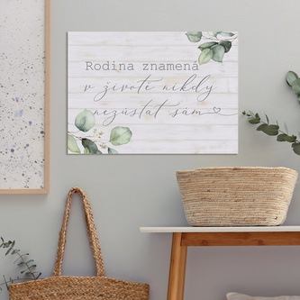 HOUSEDECOR Cedulka - Rodina znamená... s větvičkami