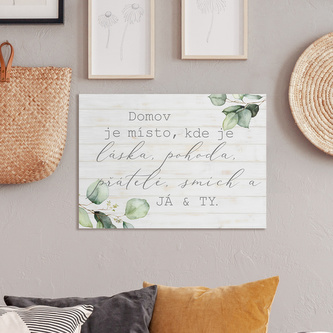 HOUSEDECOR Cedulka - Domov je místo... s větvičkami
