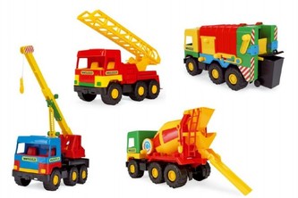 Auto middle Truck plast 38-47cm Wader, 4 druhy (1ks v sáčku)