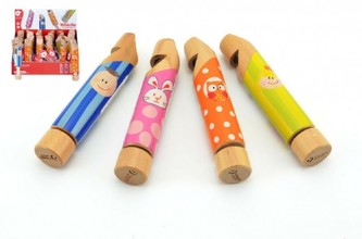 Píšťalka dřevo 2.5x2,5x14cm; 4 druhy - 1 kus