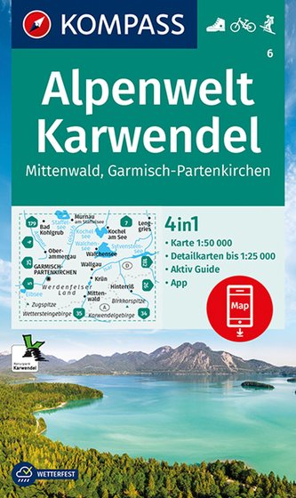 KOMPASS Wanderkarte Alpenwelt Karwendel Mittenwald, Garmisch-Partenkirchen 1:50 000