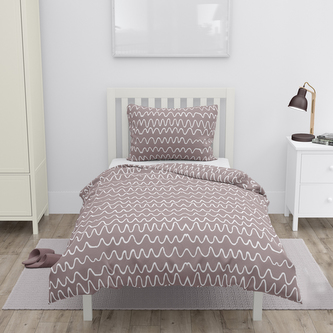 Bavlněné povlečení na jednolůžko, hnědá,