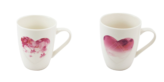 Hrnek porc. 340 ml, Sada 2 ks srdička