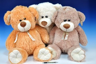 Medvěd s mašlí plyš 70cm; 3 barvy v sáčku od 0 měsíců - 1 kus