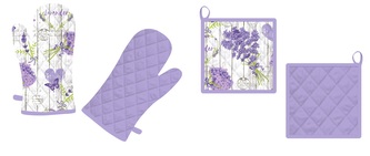 Kuchyňská chňapka s magnetem a podložkou 17*27, Levandule 2018