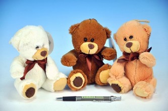 Medvěd s mašlí plyš 15cm; 3 barvy od 0 měsíců - 1 kus