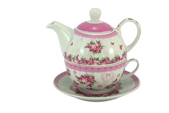 Čajová souprava pro jednoho, růže