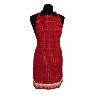 Vánoční kuchyňská zástěra, Červená