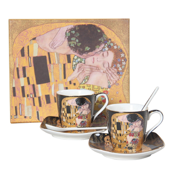 Espresso set – šálky s podšálky a lžičkami - Klimt