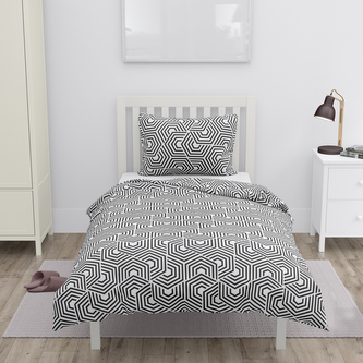 Bavlněné povlečení na jednolůžko, geometrický vzor