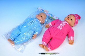 Panenka miminko měkké tělo 36cm 4 zvuky na baterie, 2 barvy, v sáčku - 1 kus