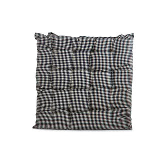 Podsedák prošívaný 40*40 cm, kostičkovaný, černo-bílý