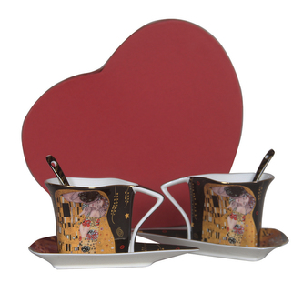 2 šálky s podšálky a lžičkami - Klimt