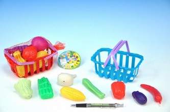 Nákupní košík ovoce/zelenina plast 13cm; 2 druhy v síťce - 1 kus