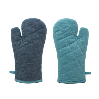 Kuchyňská chňapka s magnetem z recyklované bavlny, 18 x 32 cm, modrá