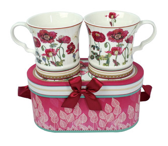 Porcelánové hrnky 2 ks – Vlčí máky