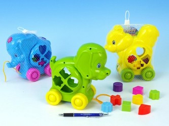 Zvířátko didaktik vkládací tahací plast 18cm 1ks, 3 druhy