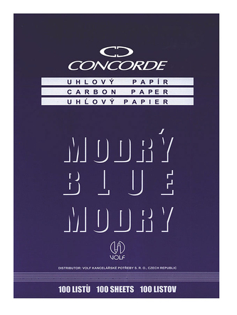 Uhlový papír CONCORDE, A4, 100 listů, modrá