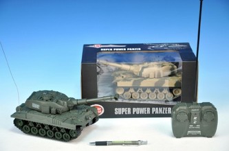 Tank RC plast 26cm na vysílačku na baterie; 2 barvy; v krabici - 1 kus