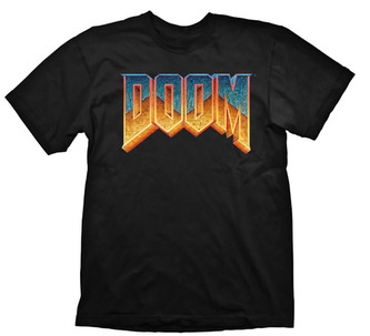 Pánské tričko Doom: Classic Logo (XL) černé bavlna