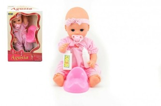 Panenka miminko Agusia 38cm s doplňky, 2 druhy, v krabici - 1 kus
