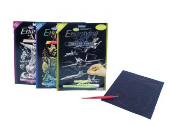 ArtLover Sada Škrabací obrázek - holografický Royal 20,3 x 25,4 cm/mix 3 motivů